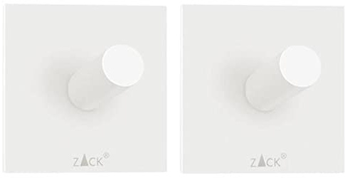 ZACK Handtuchhaken PECO 40125, eckig, weiß, klein, selbstklebend, 2 Stück