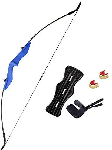 Archery Takedown Recurve Bow Set for Beginners Teens Adults 20-40lbs Youth Recurve Bow and Accessories Kit Right and Left Hand Longbow Set (30lbs, Blue)