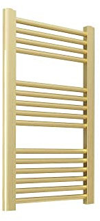 NWT Direct 400mm (w) X 800mm (h) Straight Brushed Brass Heated Towel Rail Bathroom Ladder Radiator