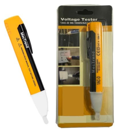 Non-Contact Voltage Tester Pen (90V-1000V) | Electrical Tester with Buzzer, Flashlight, Live Wire Detector & Breakpoint Finder (No Battery)