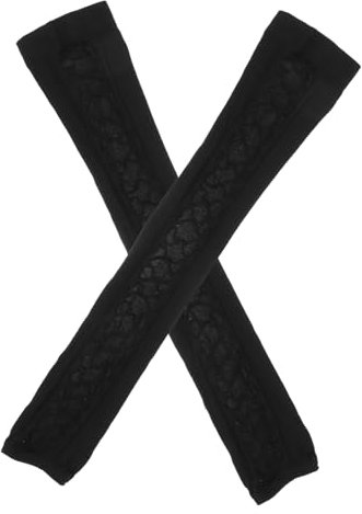 COLLBATH Lange Fingerlose Netz-handschuhe Damen Elastische Netzarmstulpen Gothic Cosplay Accessoire Vintage Party Clubmode Schwarz