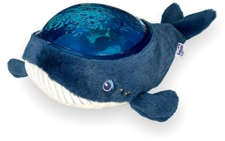 Pabobo - Aqua Dream - Veilleuse Peluche Baleine - Projecteur avec Minuteur | Peluche Extra Douce Déhoussable Lavable - Projections Aquatiques Animées - Berceuses - Bruits Blancs - Dès la Naissance