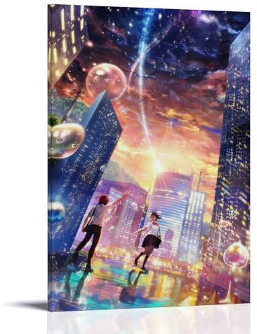 ZCHLATGDE Póster de anime Kimi No Na Wa-your Name Poster Pintura Decorativa Lienzo Arte de Pared Salón Póster Dormitorio Pintura, Arte de Pared Impresión de Imagen Moderna Decoración de Habitación