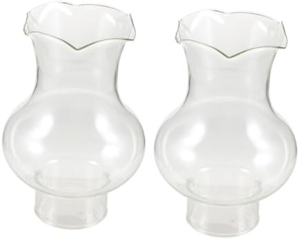 EPIGEIST 2stücke Klarer Glas Lampenschirm Für Kerosin Lampe Ersatz Schatten Für Petroleumlampe Kleine Abdeckung Für Öllampe Passend Für Vintage Öllampen