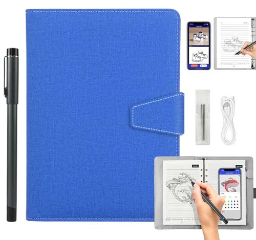 Ai-Powered Smart Writing Set, Ai Smart Digital Notebook with Pen, Smart Electronic Notebook, Digital Pen Real-Time Synchronization Digitization for iOS and Android for Office Note Drawing (Blue-C)