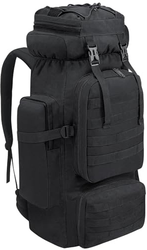 Lizbin Escursionismo Zaino 80L Zaino per le donne degli uomini, Zaino da viaggio, resistente all'acqua Outdoor Sport Daypack, Grande zaino Campeggio Trekking Borse, Zaino da viaggio (nero)