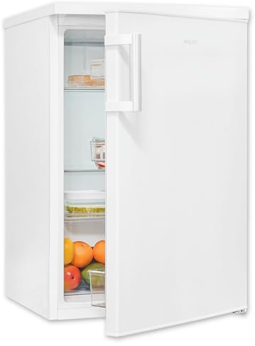 Exquisit KS16-V-H-010C Kühlschrank, 133 Liter Vollraumkühlschrank, Weiß | Energieklasse C, 37 dB leise, 3 Glasablagen, LED-Licht, wechselbarer Türanschlag, Standkühlschrank für Singles