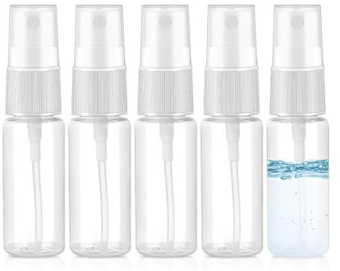 OUDQFCJ 5 Pcs Bottiglie Vuote Spray, Mini Spruzzini Nebulizzatori per Ricarica, Ideali per Profumi, Oli, Acqua, Alcol (20ml)