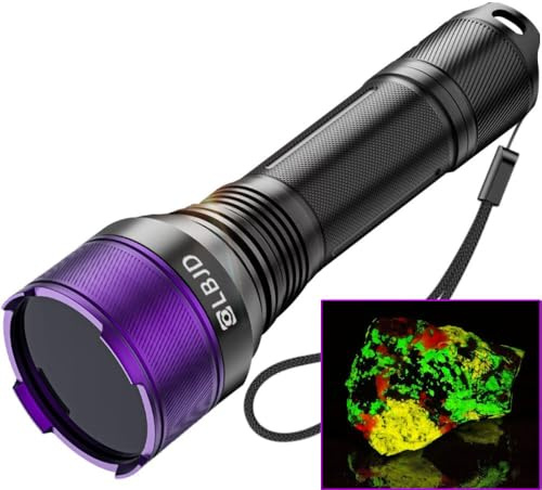 365NM UV-Schwarzlicht-Taschenlampe, professionelle 4-adrige hochintensive gefilterte LED, hohe Kapazität der Batterie, Ultra-Long-Reichweitenstrahl für Yooperlit-Jagd, Skorpione, Haustierurin, Harze