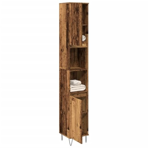 GCHDHAPB Möbelsets, Badmöbel-Sets, Badezimmerschrank, Altes Holz, 30 x 30 x 190 cm, Holzwerkstoff
