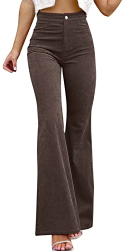 Générique Jean Evase Femme Jean Flare Femme Taille Haute Jeans | Confortable Sweatpants Large Ample Respirant Pantalons Loisirs Coupe Ajustée Thermique Pantalon pour Automne Et Hiver