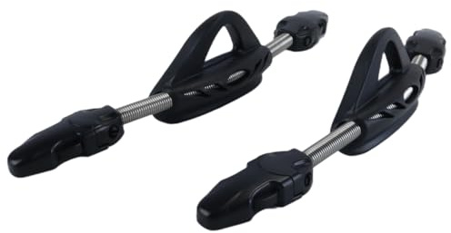 Durlo 2-pack fjäderfenremmar i rostfritt stål, halkfria, justerbara fjäderremmar för Cressi Mares, korrosionsbeständiga mot havsvatten, rostfria (svarta)