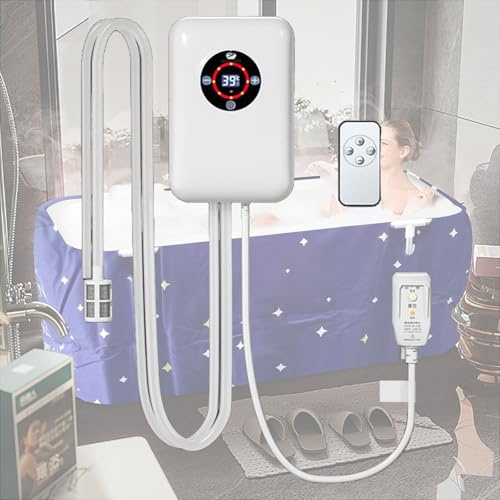 Weyot Chauffe-Eau pour Jacuzzi, Thermostat de Bain avec contrôle de température Constant de 30 à 43 °C et Multiples Fonctions de sécurité, pour Baignoire, Mini-Piscine, Seau