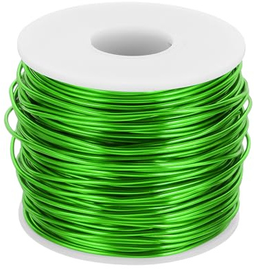 QUARKZMAN 1.5 mm x 68 M Basteldraht, Anodisiertes Aluminium Schmuckdraht, Bonsai Aluminiumdraht für Skulpturen, Basteln, Skelett, Kränze, Schmuckherstellung, 15 Gauge Grün