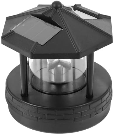 GARIOUANS Luce Faro Solare Rotante per Esterni con Sensore Giorno-notte Automatica Resistente alle Intemperie Illuminazione Giardino Decorativa e Funzionale
