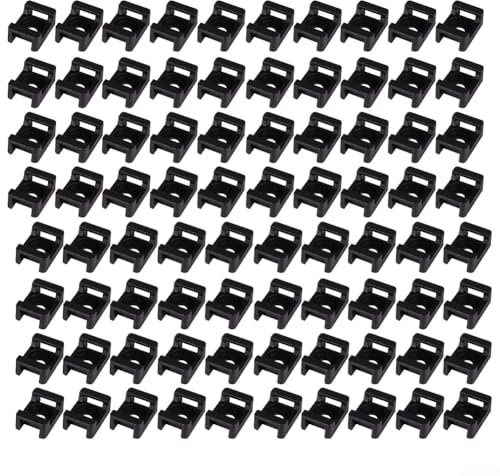 HC2 M6 - Bridas para cables con soporte de alambre de fijación de tornillo de base, 100 unidades para una sujeción duradera y estable de cables en múltiples superficies