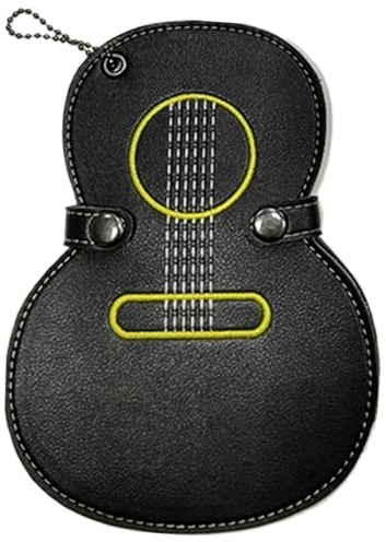 Generisch Guitar Pick Case 17-Fach Stecksystem für Plektren | Schlüsselanhänger aus Lederimitat für Gitarren-Plektrum für Musiker & Musikliebhaber mit E-Bass & Ukulele