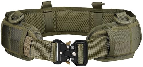 BALAMLB Ceinture Tactique Molle Ceinture De Combat Boucle De Libération 800D Oxford Taille Réglable Ceintures De Patrouille Formation Équipement De Bricolage en Plein Air,Chasse, Camping, Randonnée B