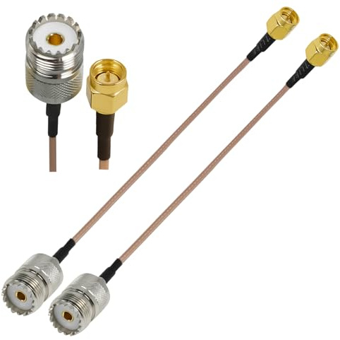 Ahoaepy 2PCS RG316 SMA Male UHF PL259 Pigtail Coaxial Cable, Low Loss 6inch(15cm) SO239 Female to SMA Male Jumper Cable CB Radio Extension Cable for CB Radio,FPV Drone, Antenna