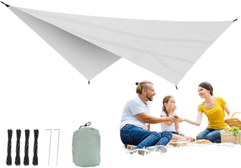 Vela Ombreggiante,Copertura Impermeabile per Ombra Solare e | Tessuto Oscurante per Esterno,Per Giardino Cortile Pergola Deck Campeggio Picnic Attivita Familiari