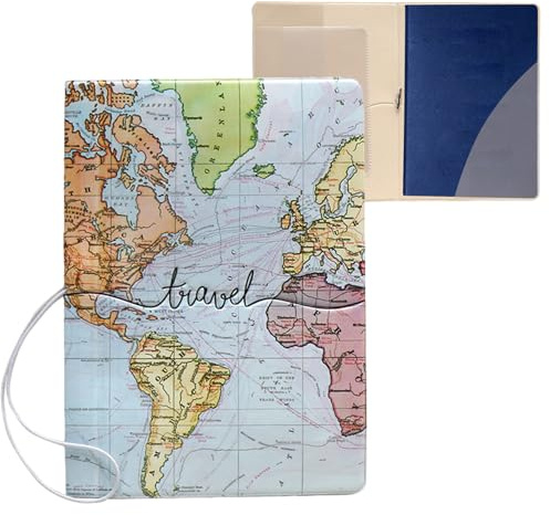Funda para Pasaporte, Organizador de Pasaporte con Tarjetero de PU, Cierre de Banda Elástica para Pasaporte, Tarjetas de Embarque, Tarjetas de Crédito, Tarjetas de Visita, para Mujeres y Hombres