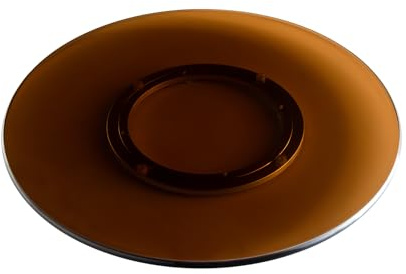 Drehteller - 60cm - bernsteinfarben - Glas Servierplatte modern | Montiert geliefert, 360° drehbar, pflegeleichte Oberfläche, robust, Deko-Element