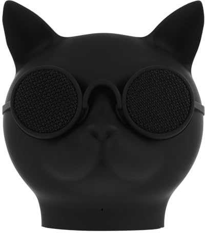 Lurrose Kabelloser Kleiner Funk Lautsprecher Katzenkopf Tragbarer Kunststoff Lautsprecher mit USB Ladefunktion für Zuhause und Unterwegs
