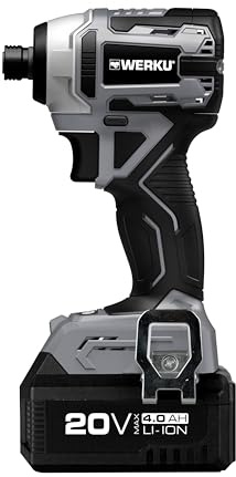 Werku WK403680, Atornillador-Percutor Inalámbrico, Calidad Profesional, Potencia 20 V, Motor Brushless, Función Atornillado Con Percusión, Sistema Luz LED Visión, No Incluye Batería y Cargador