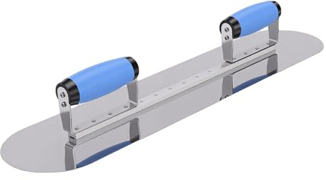Eujgoov Paleta de Piscina de Doble, Paleta de Enlucido de Acero Inoxidable de Primera Calidad con Conexión Remachada Segura y Doble Ergonómico para Acabado de Paredes, Techos y suelos.