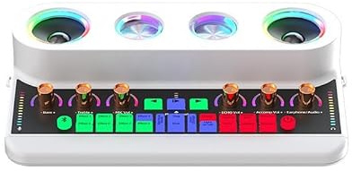 Mesa Mezclas, Tarjeta de sonido audio profesional S20 con módulo personalizado música Interfaz externa(Bianco)