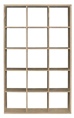 FORTE Mauro Regal 3x5 Fächer, Holzwerkstoff, Sonoma Eiche, (B*H*T): 107,2 x 176,3 x 32,12cm