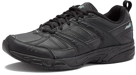 Avia Avi-Union II Non Slip Shoes for Men Food Service - Comfort Restaurant Slip Resistant Work Men's Sneakers- Black/Castle Rock, 10 Medium
