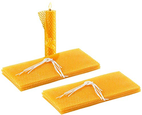 Your Design Bienenwachs Kerzen Set: 12 Bienenwachs-Platten zum Kerzen-Gestalten, 300 x 133 mm (Wachs, Bienenwachskerzen Platten, Docht)