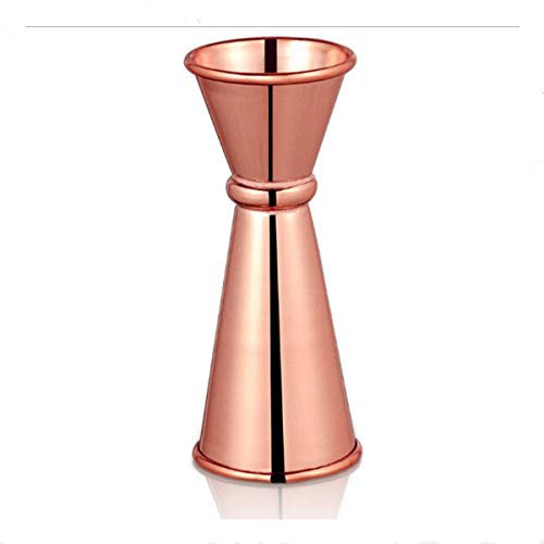 Jigger - Bicchiere dosatore in acciaio inox, per cocktail e cocktail, con doppio spirito, 15 e 30 ml (oro rosa)