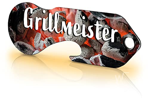 Einkaufswagenlöser Code24 Grill Meister/Schlüsselanhänger Einkaufschip mit Schlüsselfundservice/Abziehbarer Einkaufswagenchip Metall, Chip Einkaufswagen, Key Finder / 1 Stück