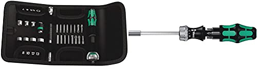 Wera Kraftform Kompakt Multi-function Zyklop Speed Ratchet, Socket & Bit Set, 1/4, 26pc, 05051045001 and Kraftform Kompakt 27 RA 1 SB Ratcheting Screwdriver & Bits, PH/PZ/SL, 7pc, 05073660001