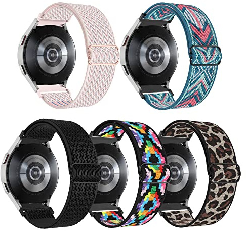 Simpeak 5-pack 20 mm klockarmband kompatibla med Samsung Galaxy Watch 6 5 4 40 mm 44 mm/Watch 5 Pro 45 mm/Watch 4 Classic 42 mm 46 mm/klocka 3 41 mm/aktiv 1 & 2 40 mm 44 mm, män kvinnor sport