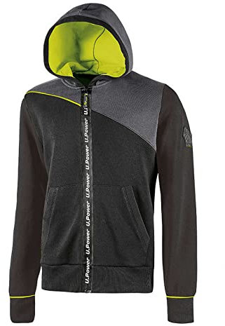 U-Power | Felpa da Lavoro Uomo con Chiusura a Zip Jupiter, 65% Cotone 35% Poliestere