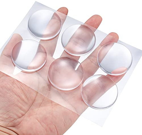 QOOSIKICC 12 PCs Door Knob Wall Shield, Clear Round Soft Silicone Rubber Wall Protector Self Adhesive Door Handle Bumpers Pads, Door Buffer Stopper for Cabinets and Door Handles