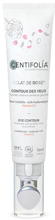CENTIFOLIA | Contour des Yeux Eclat de Rose | Hydrate intensément | Décongestionne & atténue les poches | Rides lissées | Fabriqué en France | Bio | 15ML
