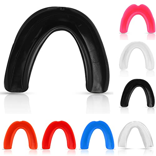 Mouth Guard Gum Shield Junior Senior Contact Rugby Sports Martial Arts MMA Boxing Hockey Football Adult Kids Youth Teeth Protection Boys Girls Boil Bite Fit Professional (Junior, Black)