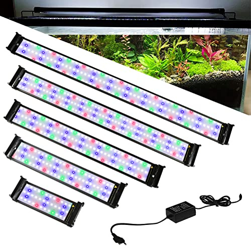 Izrielar Illuminazione LED RGB per acquario, 36 W, dimmerabile, 87-110 cm, con supporto regolabile e timer