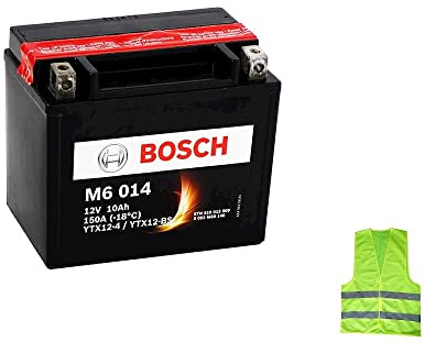 Kompatibel mit Suzuki DL V-Strom XT ABS (C7112) 650 von Baujahr 2015 bis 2016 Akku Bosch YTX12-BS M60140 Batterien 12 Ah Ampere 12 V bereits gebrauchsfertig Ladegerät 152 x 88 x 131 mm