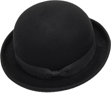 Vintage Bowler Hüte 1920er Jahre Pork Pie Derby Kirche Hüte für Damen Herren (passend für S/M), Schwarz - Yd, M