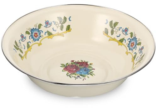 ABOOFAN Ciotola Smaltata Retrò 30cm, Bacinella Multiuso in Smalto, Stile Vintage,Per Cucina E Decorazioni