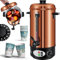 KESSER® Glühweinkessel 8L Edelstahl Inkl. 10x Becher Glühweinkocher mit Thermostat Glühweinautomat Heißgetränkeautomat Wasserkocher Heißwasserspender Einkochautomat Füllstandanzeige Zapfhahn Kupfer