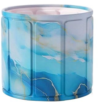 haiyusm Foldable Portable Adults Bath tub Soaking Bathtub with Insulation Shower Bag and Cushion Hot/Ice Bath Tub for Bathroom for Shower Spa Sauna (75cm,Blue)