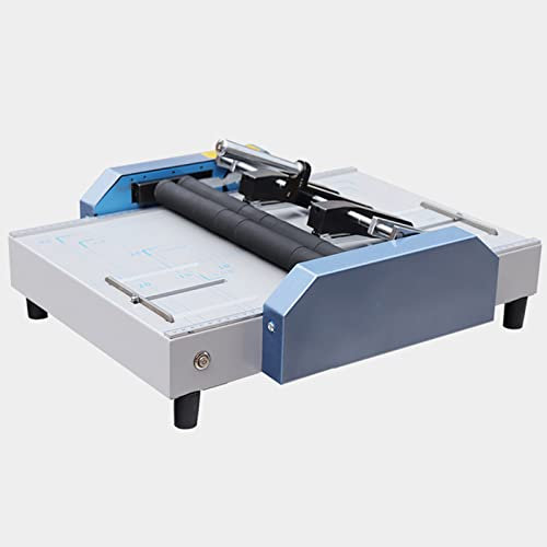 Grapadora plegadora de libros de papel eléctrica, máquina plegadora grapadora de folletos A3, máquina de encuadernación automática con cierre plano y encuadernación, máquina discontinua para carpetas