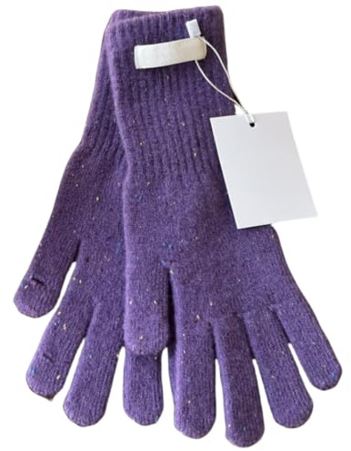 JINZIJINYU Strickhandschuhe Damen Bunte Polka Dot Handschuhe Winter Touchscreen Woll Fahrrad Skihandschuhe Lila