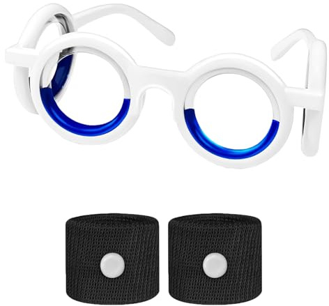Yuqilin Gafas Antimareo y Pulseras Antimareo Niños y Adulto, Gafas Inteligentes de Alivio para Aliviar Las Náuseas con Pulsera De Acupresión Contra Náuseas, para Enfermedad Marítima